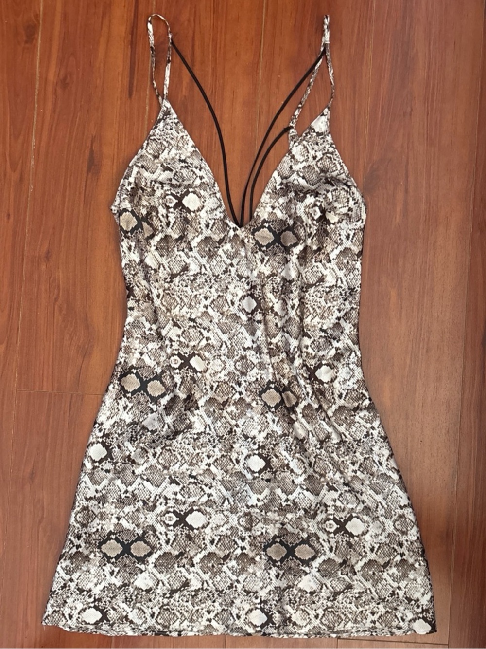 Victoria's Secret Brown and Cream Snake Print Slip Dress TRUE VINTAGE